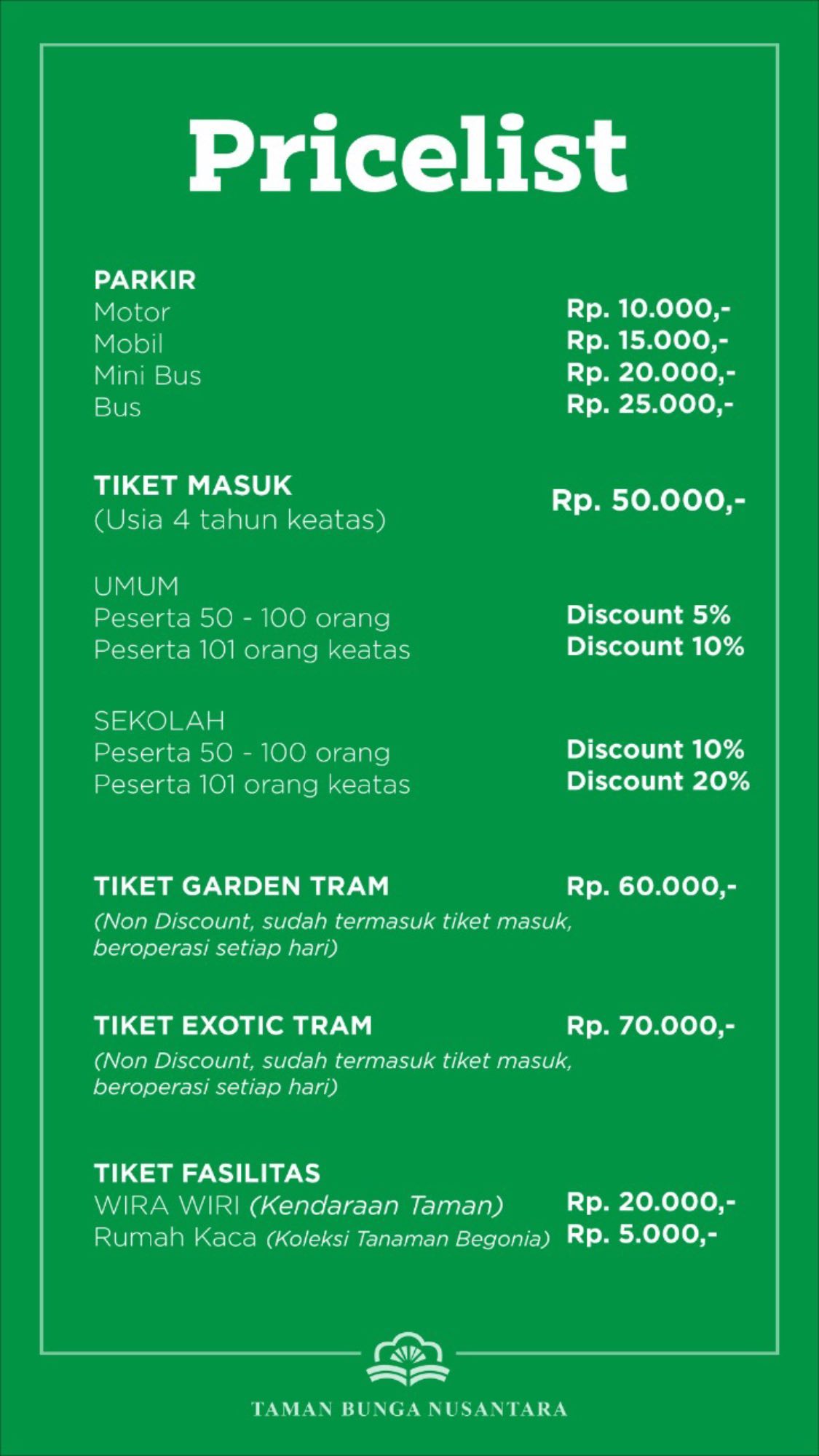 Tiket Taman Bunga Nusantara